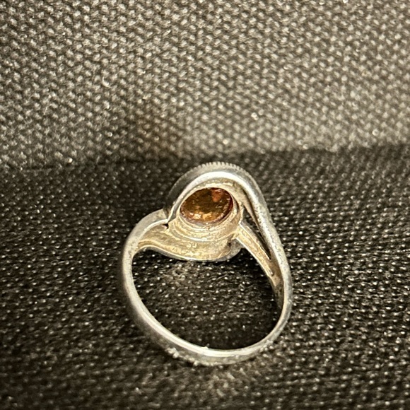 Amber Sterling Silver Ring 8.5 - Picture 4 of 4